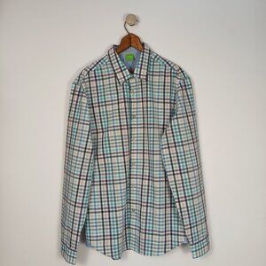 Hugo Boss Green Label Men's XL Plaid Button Down Shirt 100% Cotton
